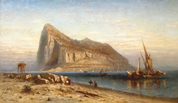 Robert Swain Gifford (American, 1840-1905) "The Rock of Gibraltar"